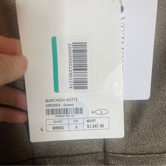 MARCHESA NOTTE Embellished Metallic Stretch-Jersey Gown NEW Size 4 - Picture 11 of 11